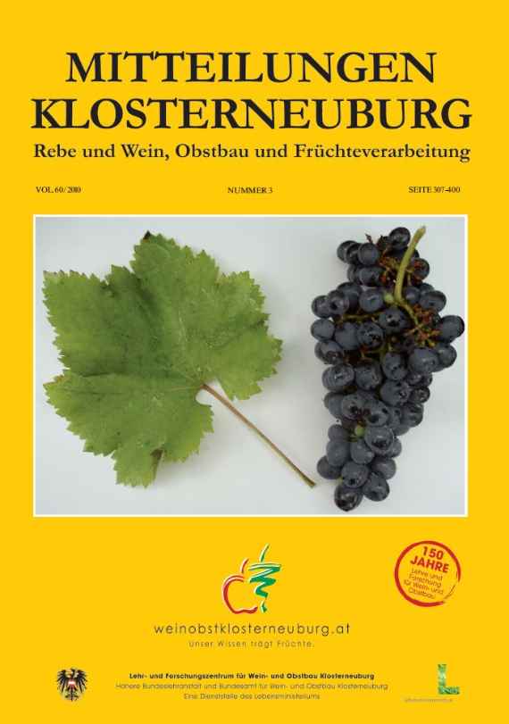 Mitteilungen Klosterneuburg 2010-3 Umschlag: Blatt und Traube