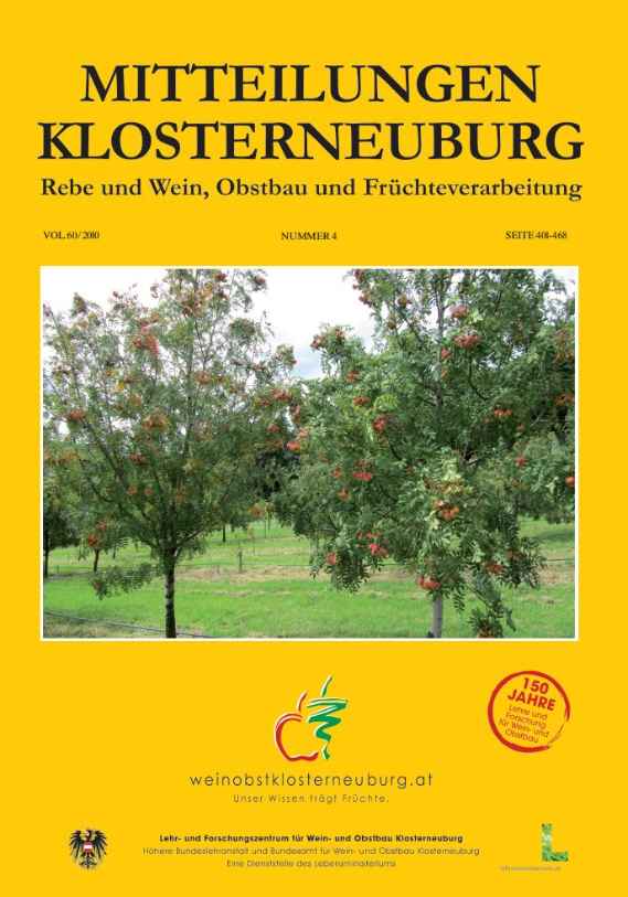 Mitteilungen Klosterneuburg 2010-4 Umschlag: Obstbäume