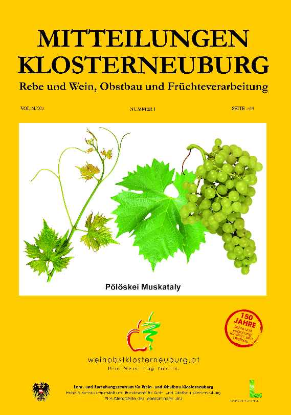 Mitteilungen Klosterneuburg 2011-1 Umschlag: Trauben und Blätter
