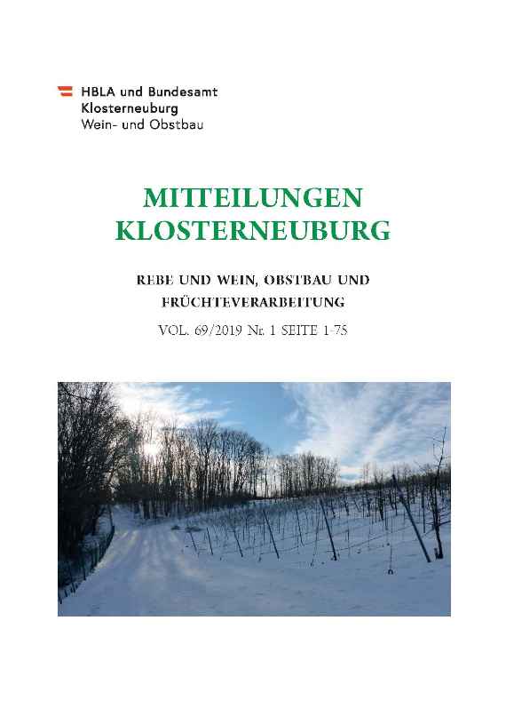 Mitteilungen Klosterneuburg 2019-1 Umschlag