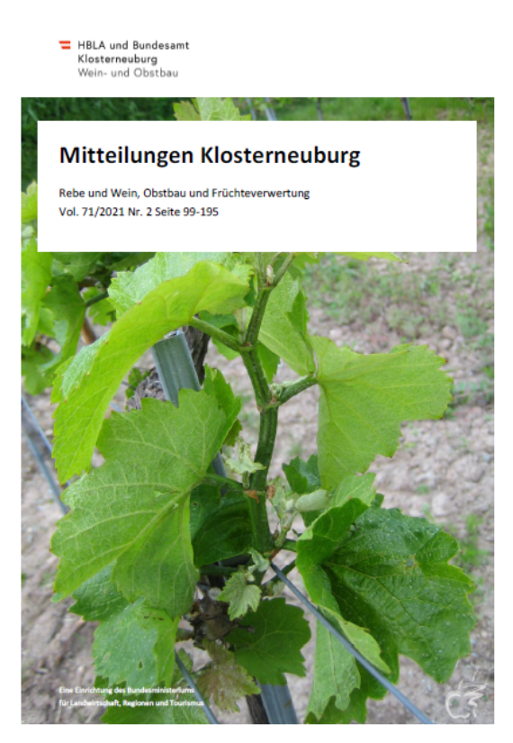 Mitteilungen Klosterneuburg Heft 2-2021 Titelblatt: Rebblätter