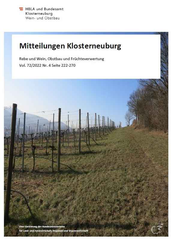 Mitteilungen Klosterneuburg Heft 4 Umschlag
