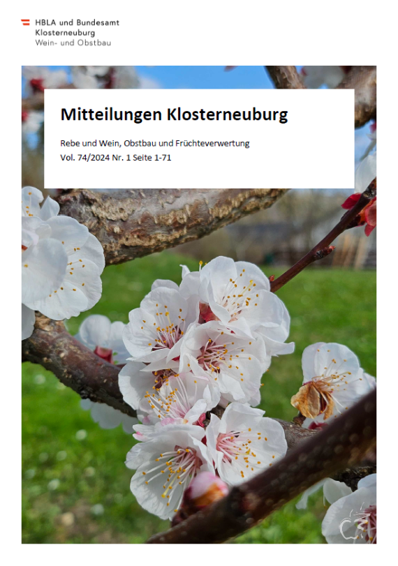 Mitteilungen Klosterneuburg Heft 1-2024 Titelbild: Marillenblüten
