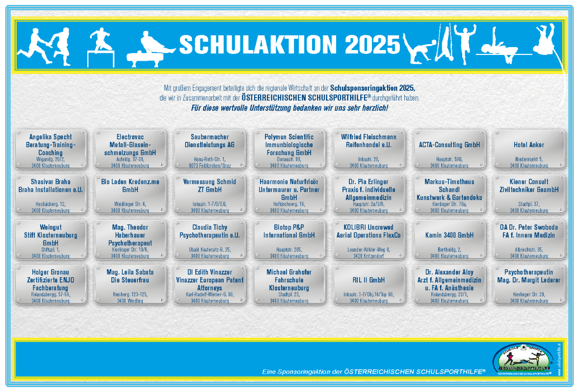 Schulaktion 2025 - Sponsoren