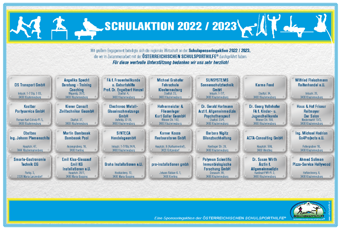 Schulaktion 2022/2023 - Sponsoren